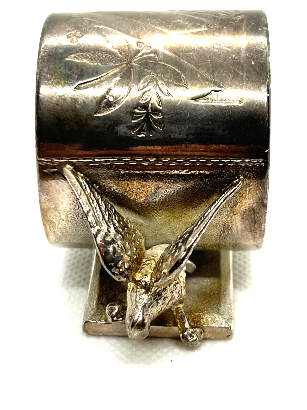 Victorian Meriden Silver Plate Bird Napkin Ring Holder