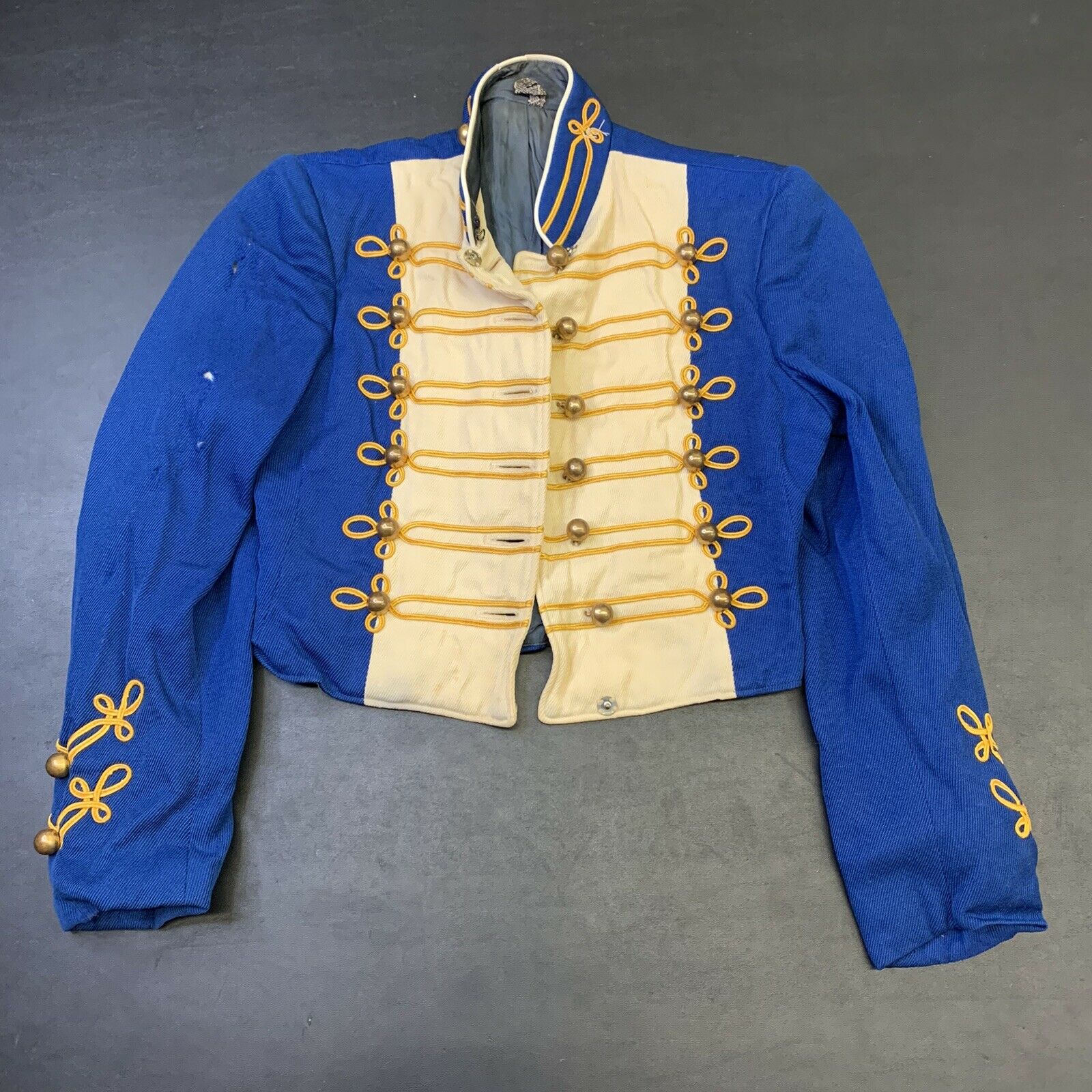 Vintage 50s 60s Marching Band Top Uniform Outfit Blue Yellow Menswear Music