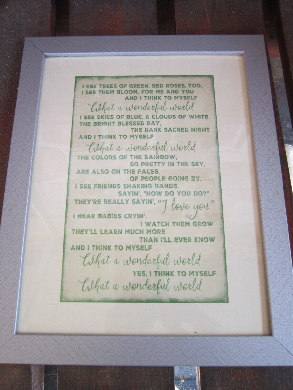 "what A Wonderful World" Lyrics Framed Print Louis Armstrong New Orleans Jazz