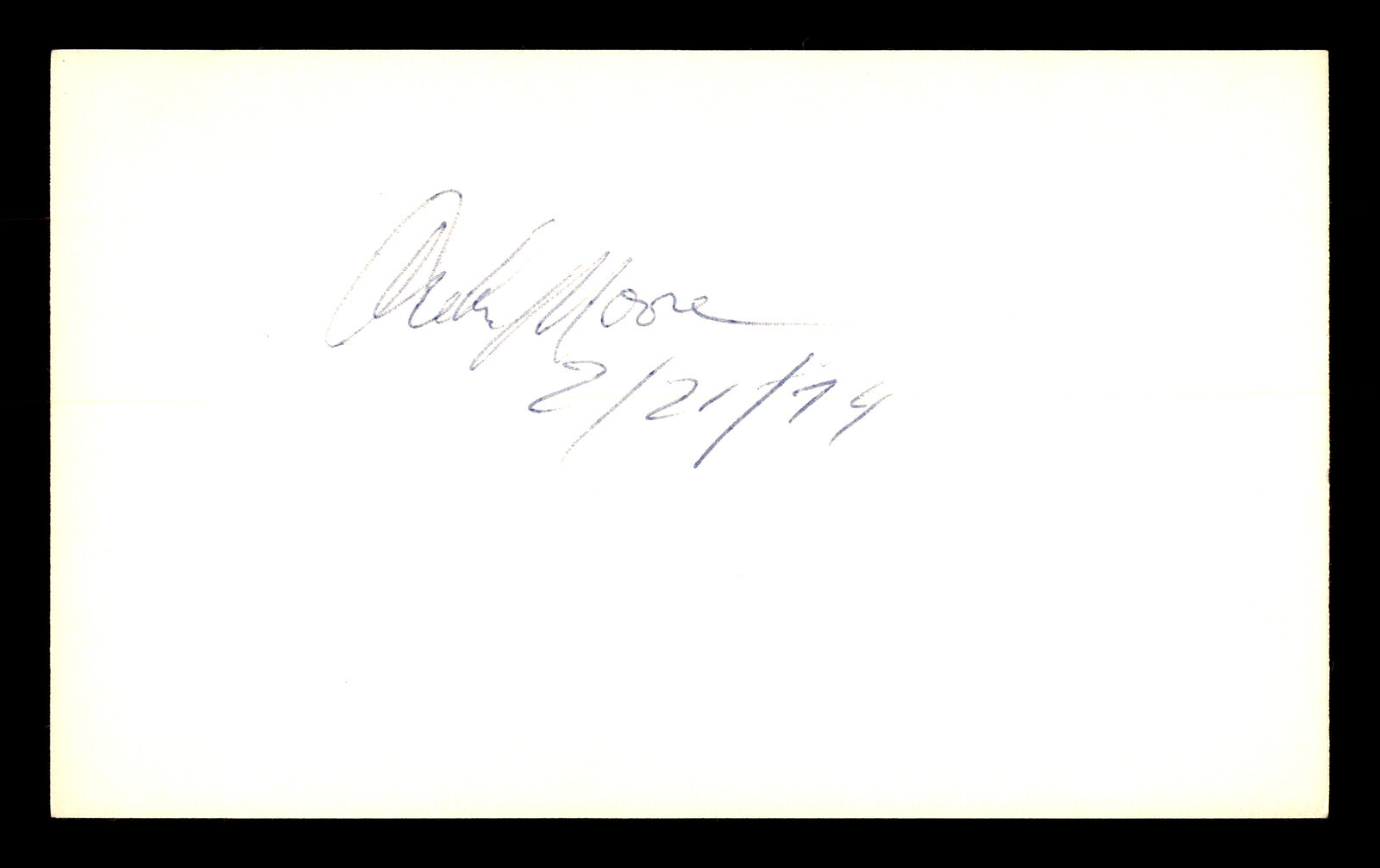 Archie Moore Autographed Signed 3x5 Index Card Light Heavyweight Champ 179734
