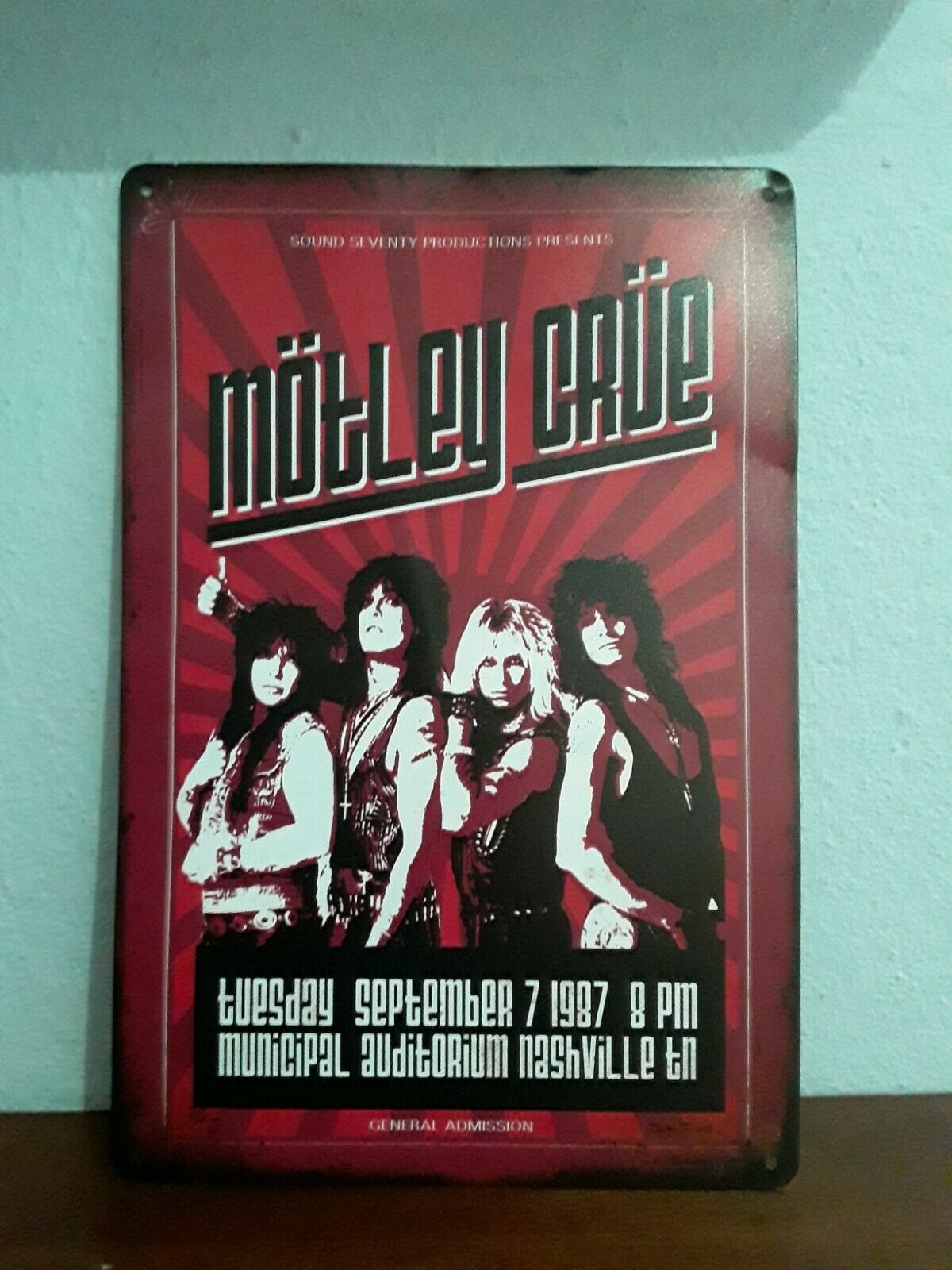 Motley Crue Metal Poster Rare Great For Decoration 12 Inches Tall