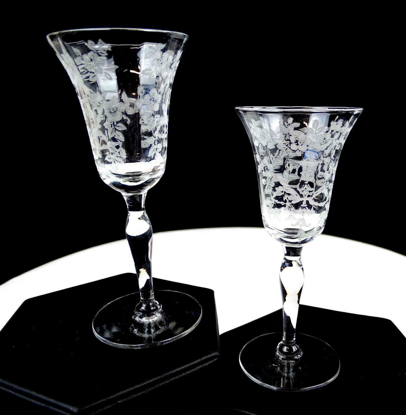 Morgantown Glass #7711 Stem 2 Piece Mikado 4 1/4" Cordials 1920-1930's
