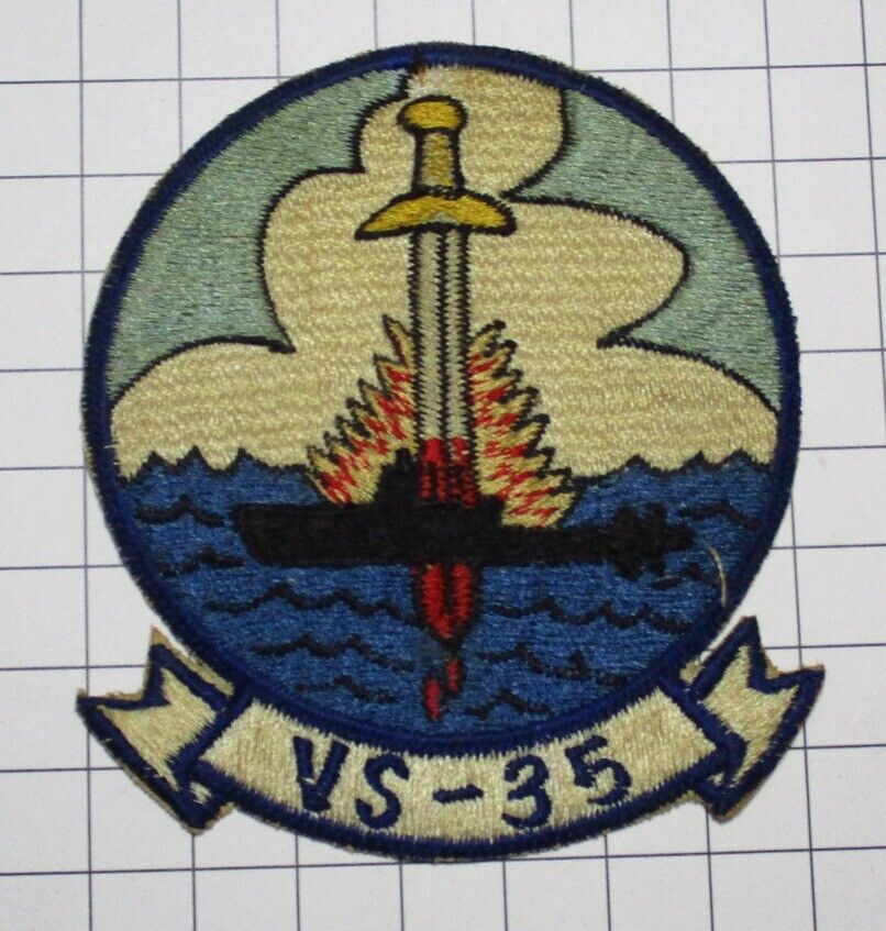 1950s-60s Usn Navy Military Flight Suit Jacket Patch Vs-35 Sea Control Sq 35
