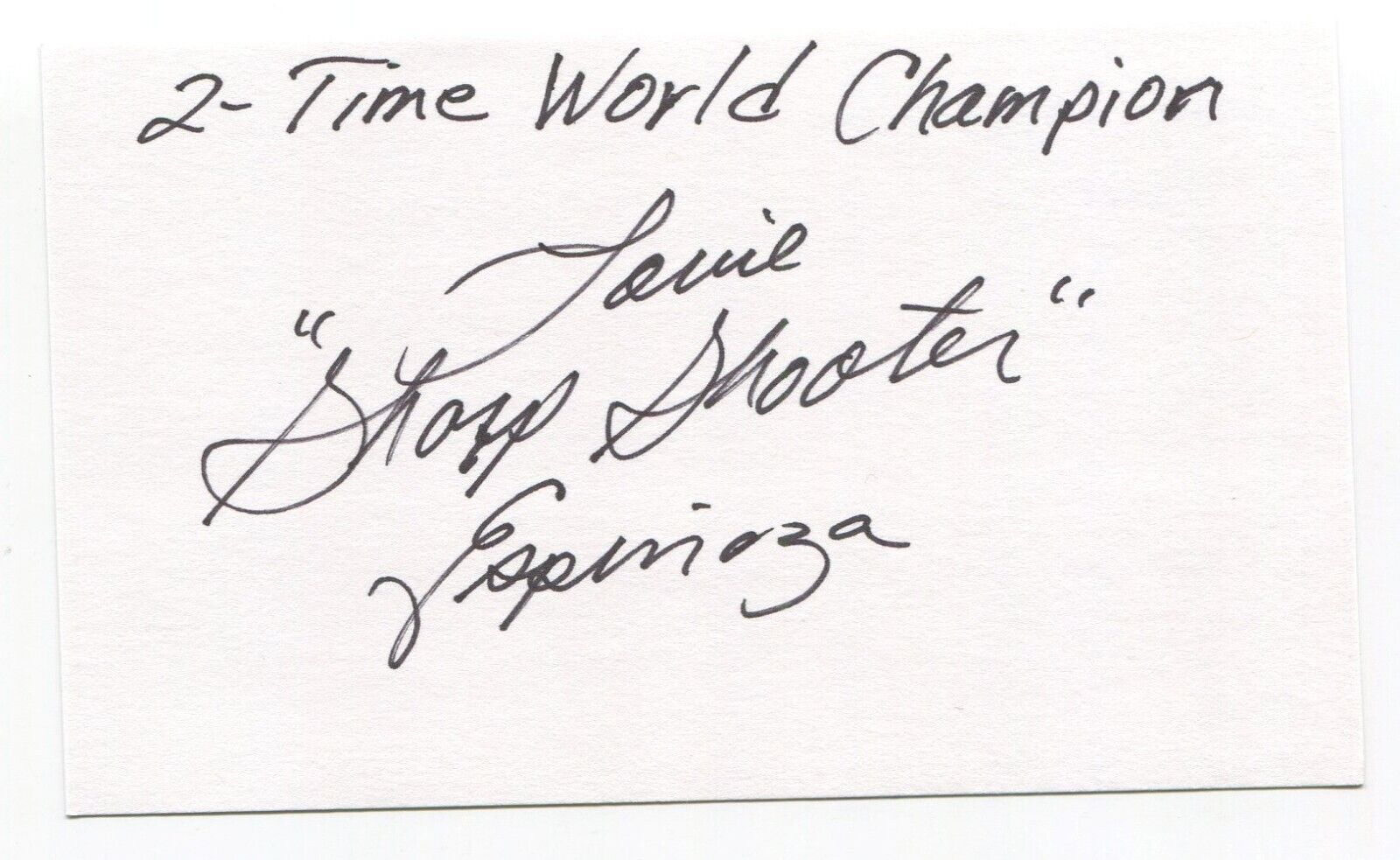 Louie Espinoza Signed 3x5 Index Card Autographed Boxer Boxing Champ