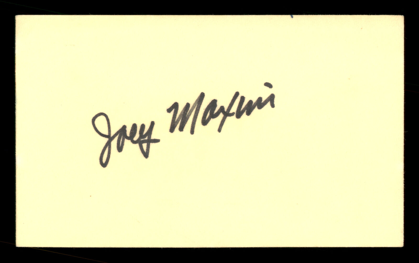 Joey Maxim Authentic Autographed Signed 3x5 Index Card 186895