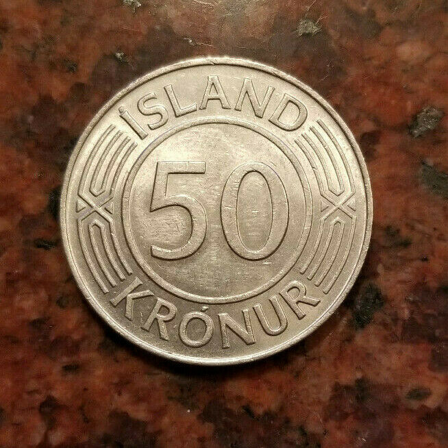 1978 Iceland 50 Kronur Coin - Low Mintage - 30mm - #a5420