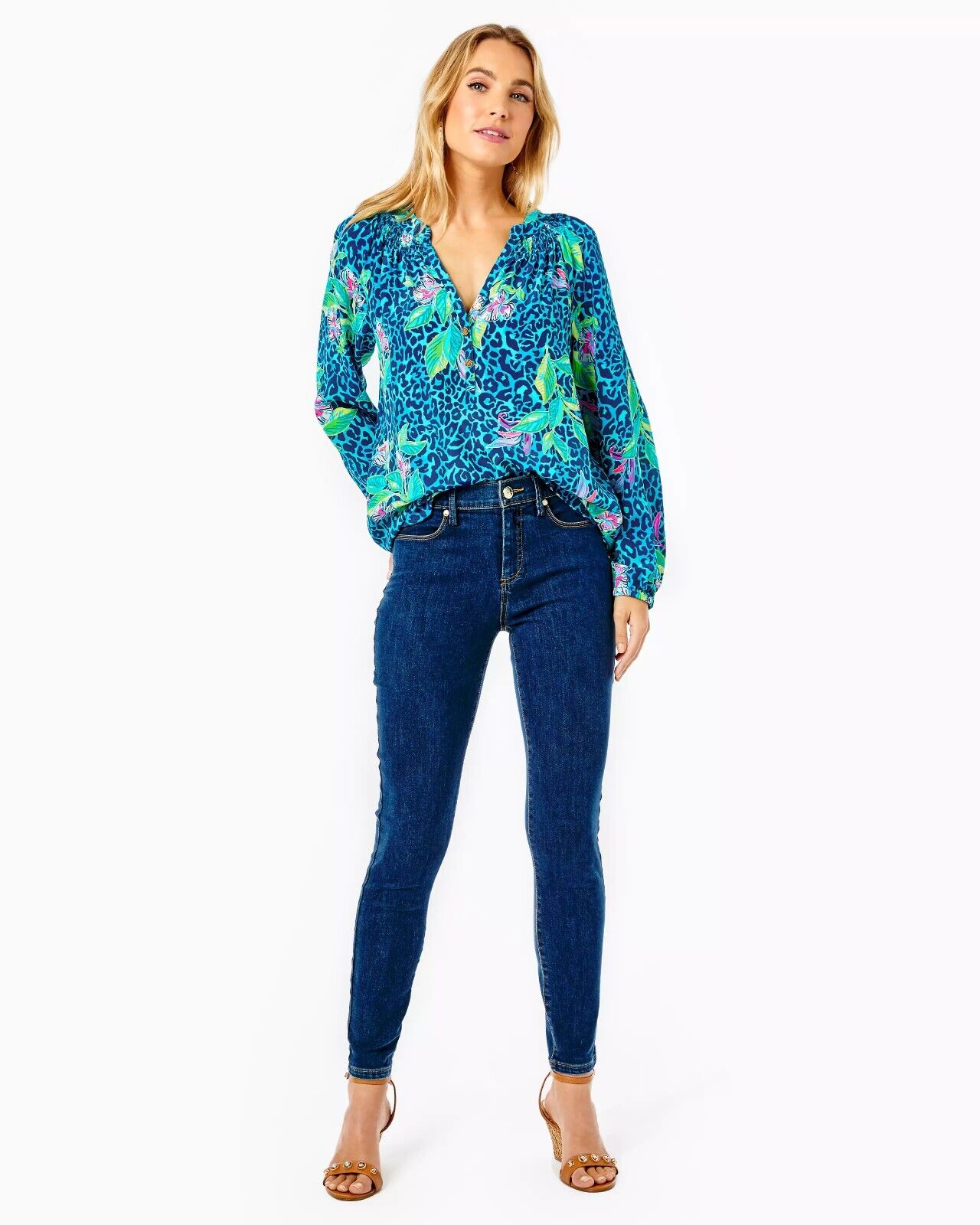 Lilly Pulitzer Eagan High Rise Skinny Jeans 100% Authentic Ankle Fit Dark Nwt