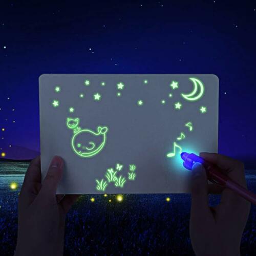 A5 Fluorescent Light Writing Pad Kids Drawing Painting Board Educational Toy Us