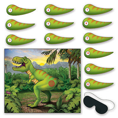 Pin The Tail On The Dinosaur Birthday Party Game Trex For 12 Players