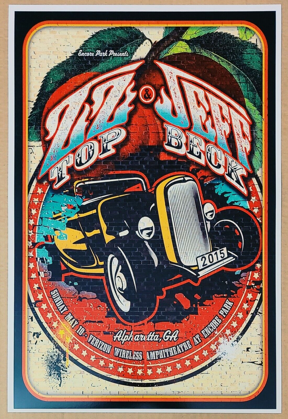Zz Top & Jeff Beck Alpharetta Georgia May 10, 2015 Glossy 12x18 Concert Poster