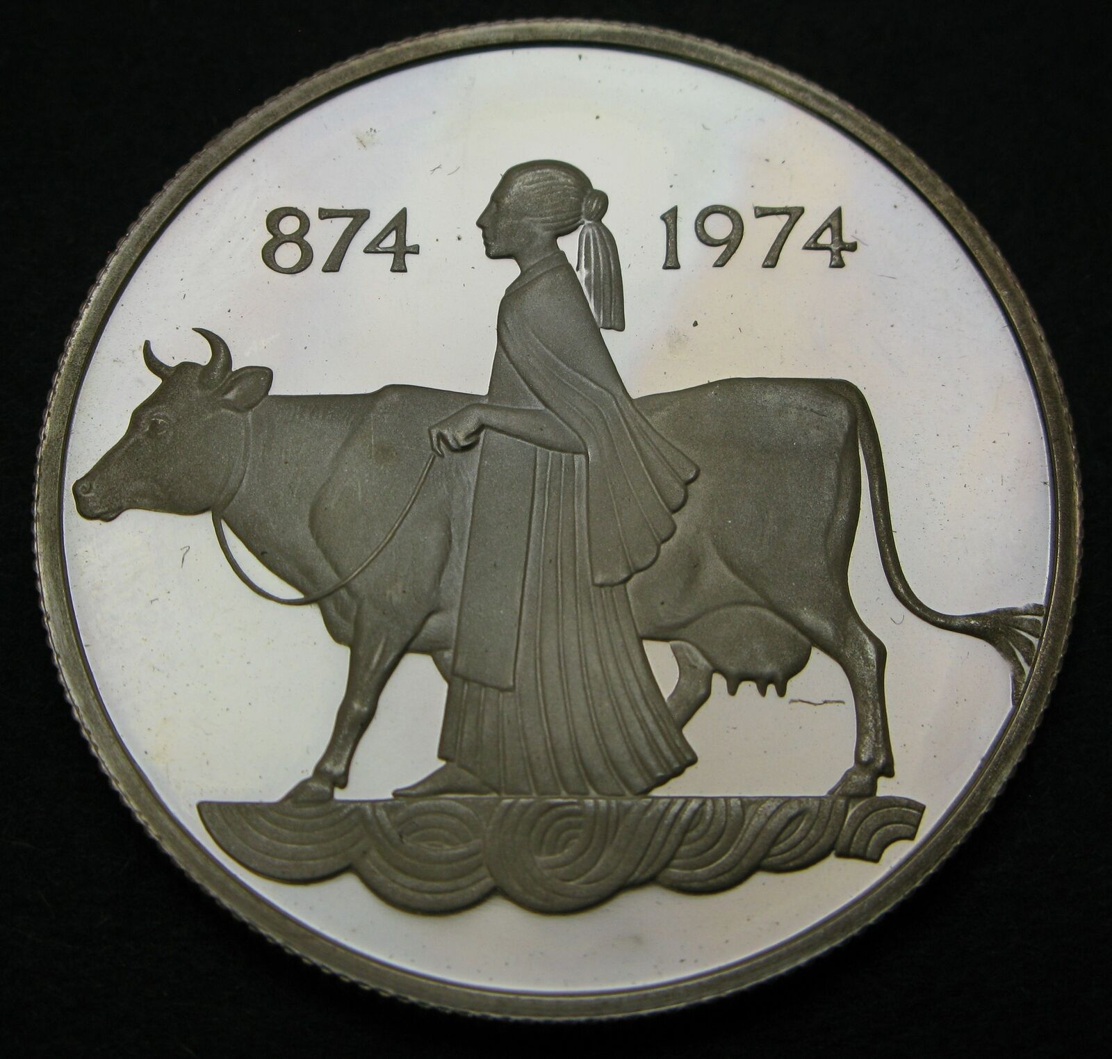 Iceland 500 Kronur Nd(1974) Proof - Silver - 1st Settlement - 2806