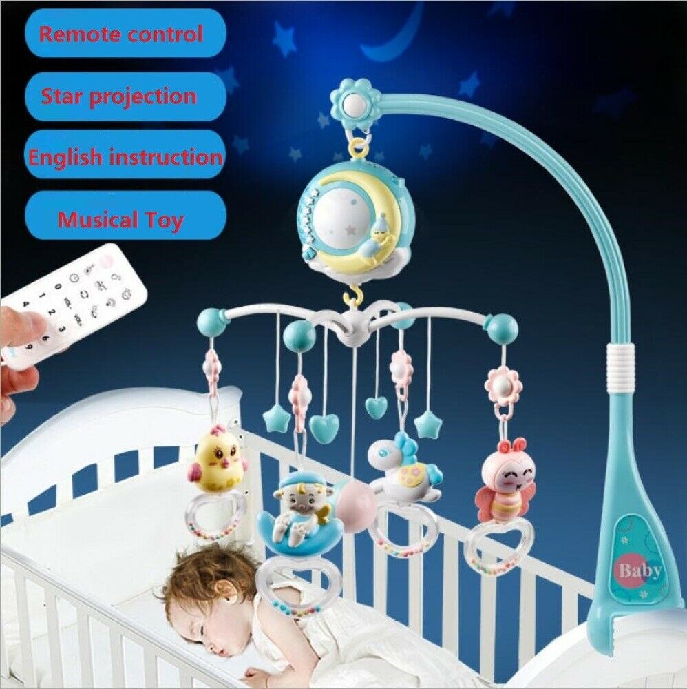 Baby Musical Crib Mobile Rattle W/ Timing Function Projector Lights 150 Melodies