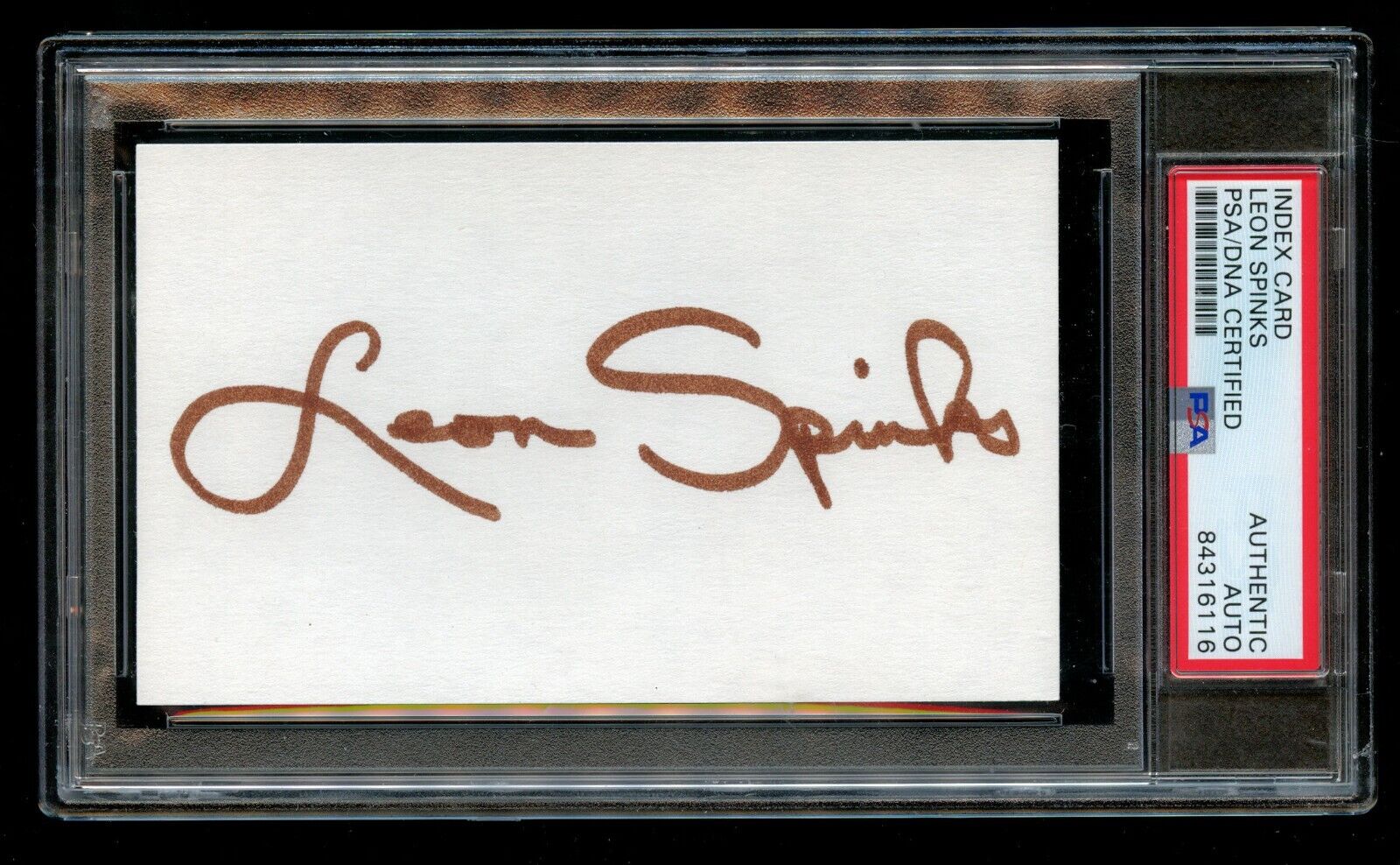 Leon Spinks Signed Autograph Auto 3x5 Card 1978 Boxing Champion Psa Slabbed