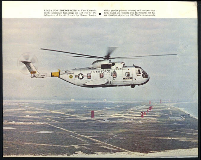 Us Air Force Sikorsky Ch-2c Cape Kennedy Rescue Helicopter Calendar Print 1966