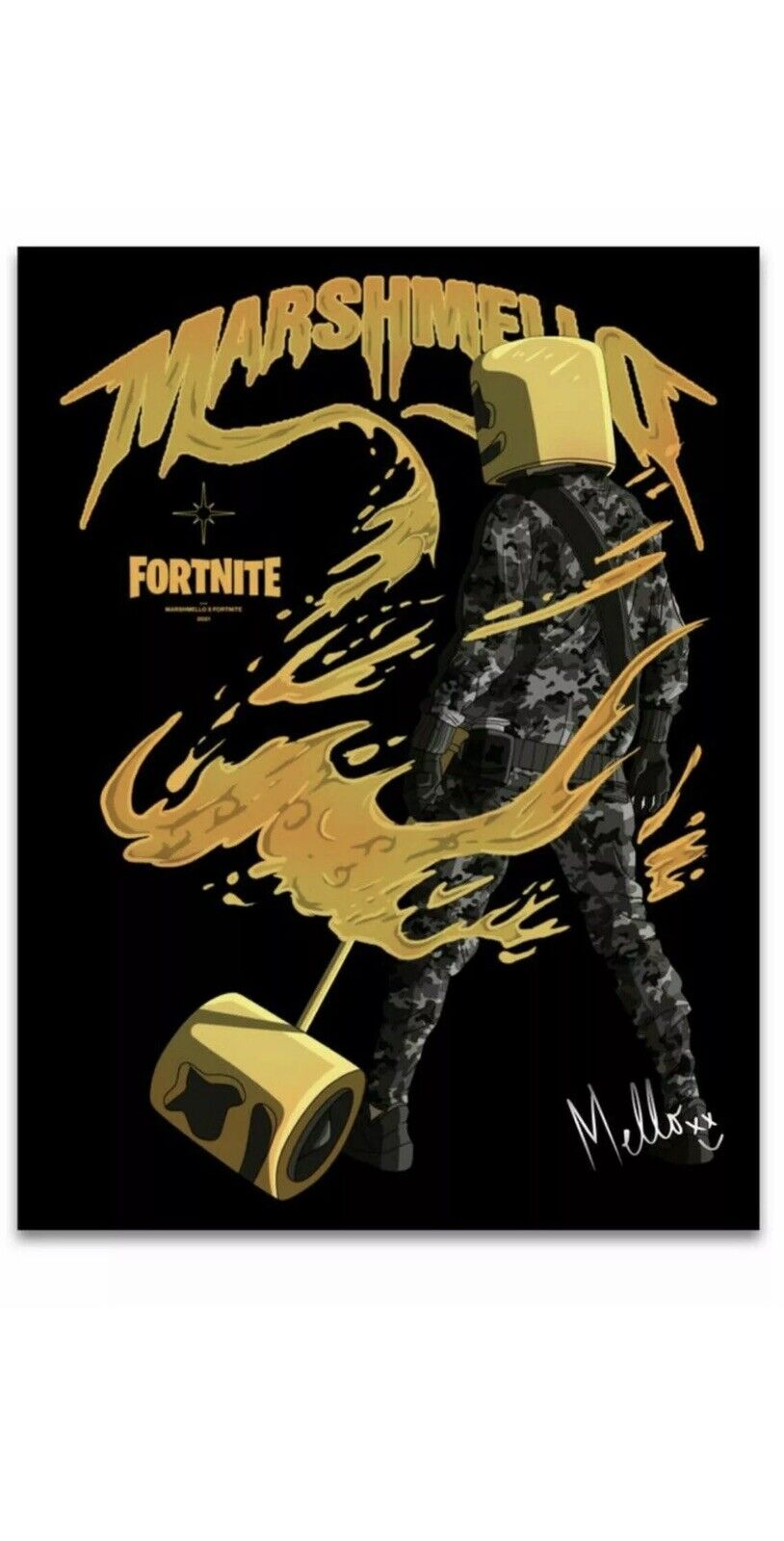 Fortnite X Marshmello Autographed Poster 1 Of 500 Limited Edition Signed  |  New