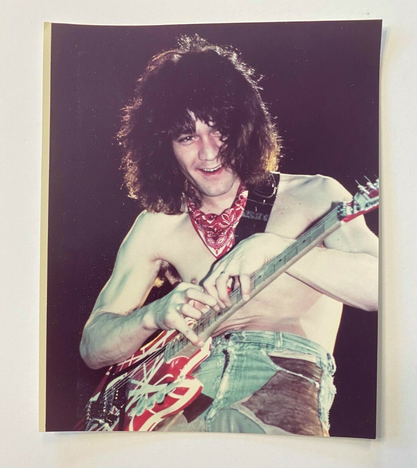 Vintage 1980s Eddie Van Halen Concert Photograph