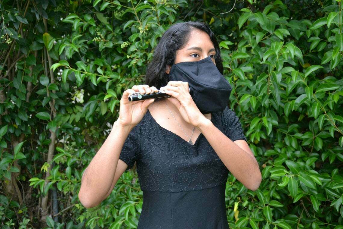 Flute Performance Mask W/carrying Bag - 100% Cotton (3 Layers)