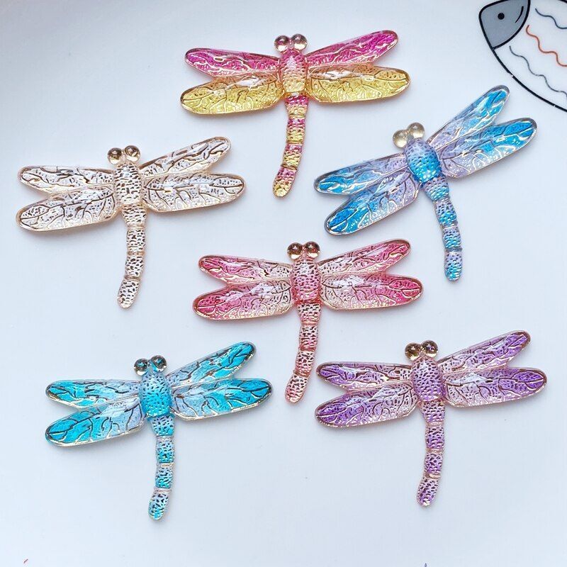 Acrylic Adorable Glitter Colorful Dragonfly Embellishments Scrapbooking Craft 10