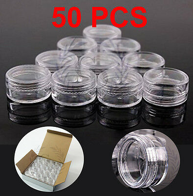 Usa 50 Pack Jars High Quality 5 Gram/ml Plastic Empty Sample Container Cosmetic