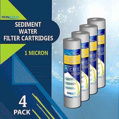 4 Pack Sediment 1 Micron Water Filters Cartridge 2.5" X 10" For Reverse Osmosis