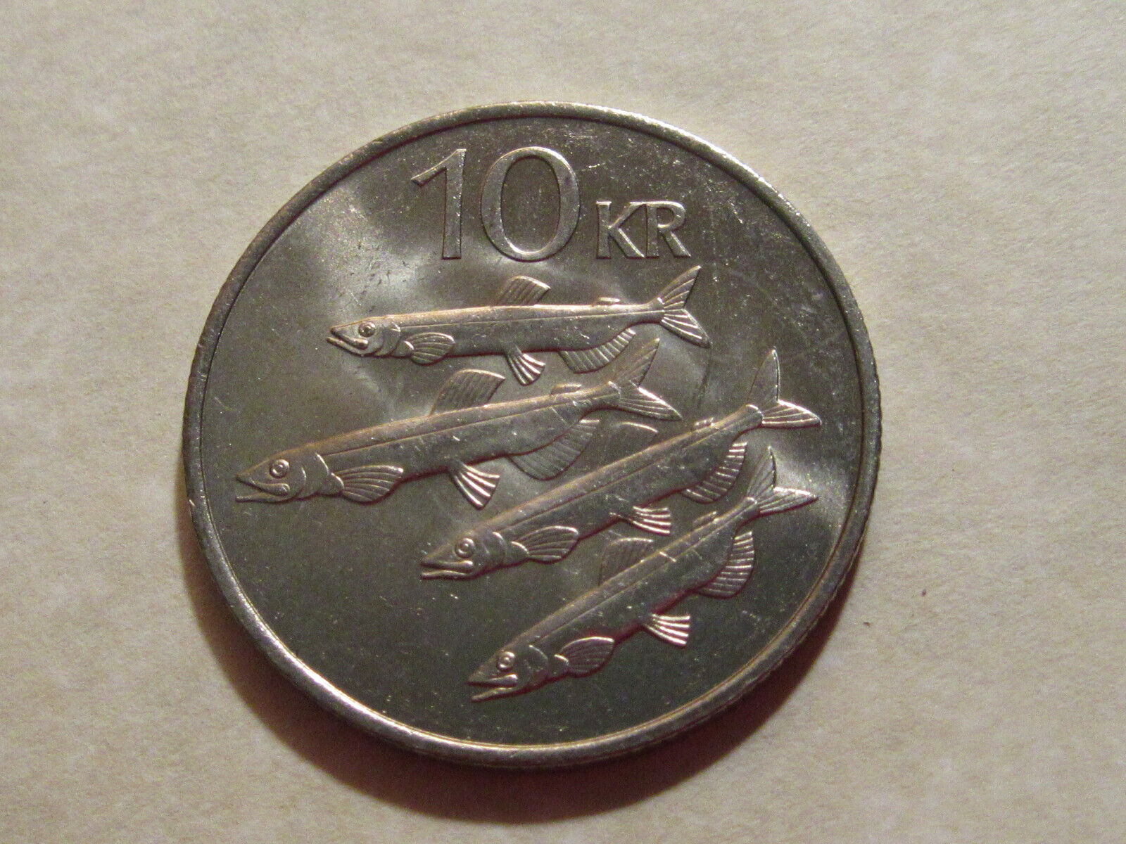 1984 Iceland Coin  10 Kroner   Capelin Fish   Unc  Beauties  Animal Coin
