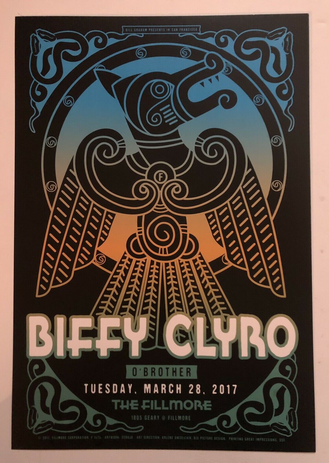 Fillmore Sf Poster Biffy Clyro  O’ Brother March 28, 2017