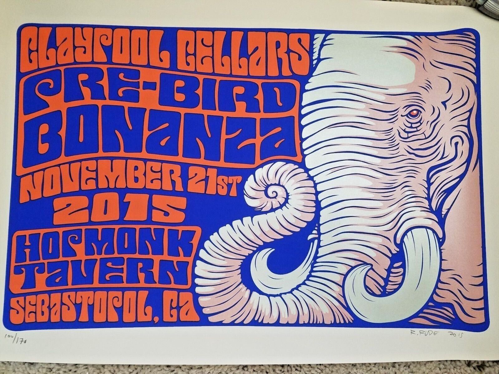 Rare Limited 100/170 Les Claypool Cellars Concert/show Poster Primus Reuben Rude
