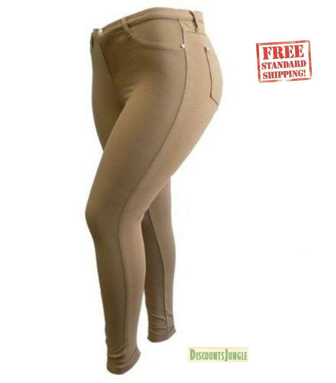1826 Jeans Womens Sexy Plus Size Moleton Khaki Skinny Leg Stretch Cotton Pants