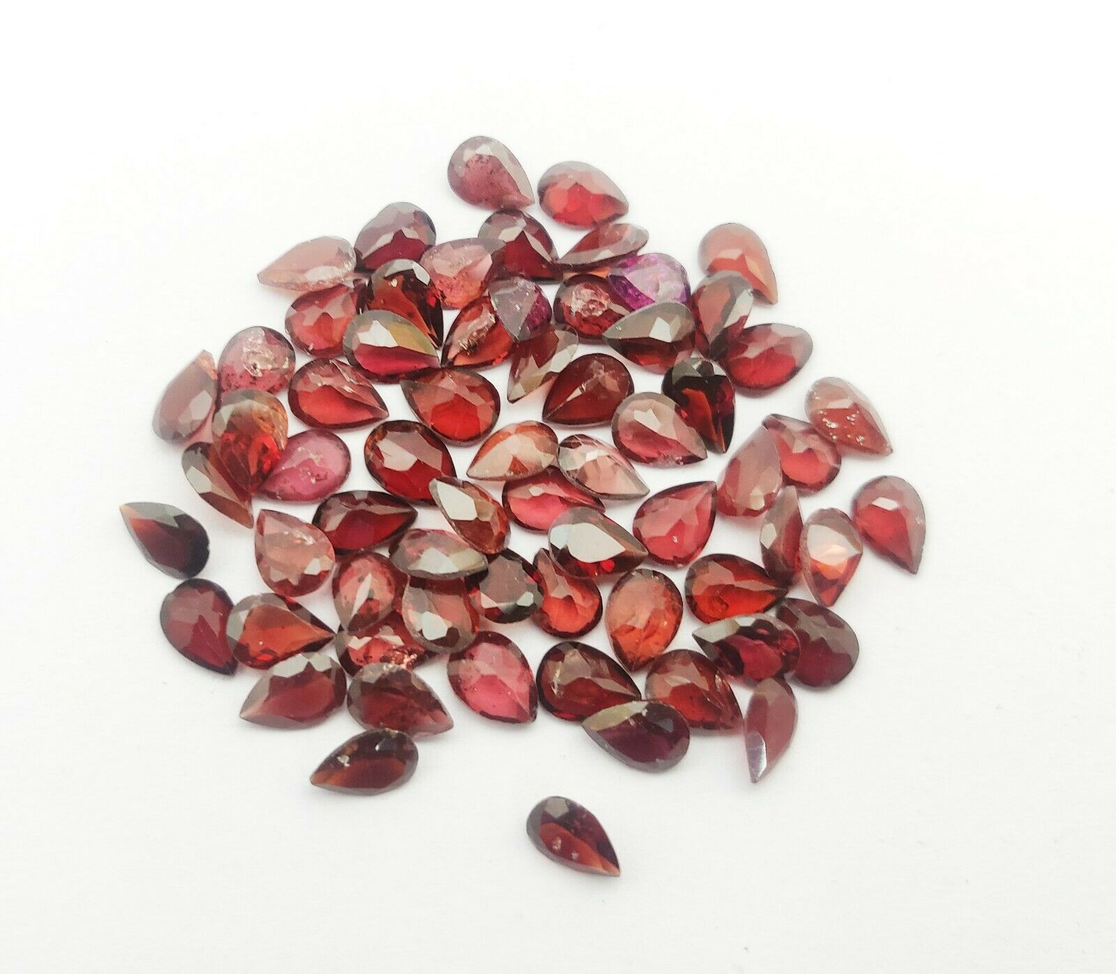 30 Ct Natural Garnet Pear Cut Loose Gemstone Lot 42 Pcs 5*7 Mm