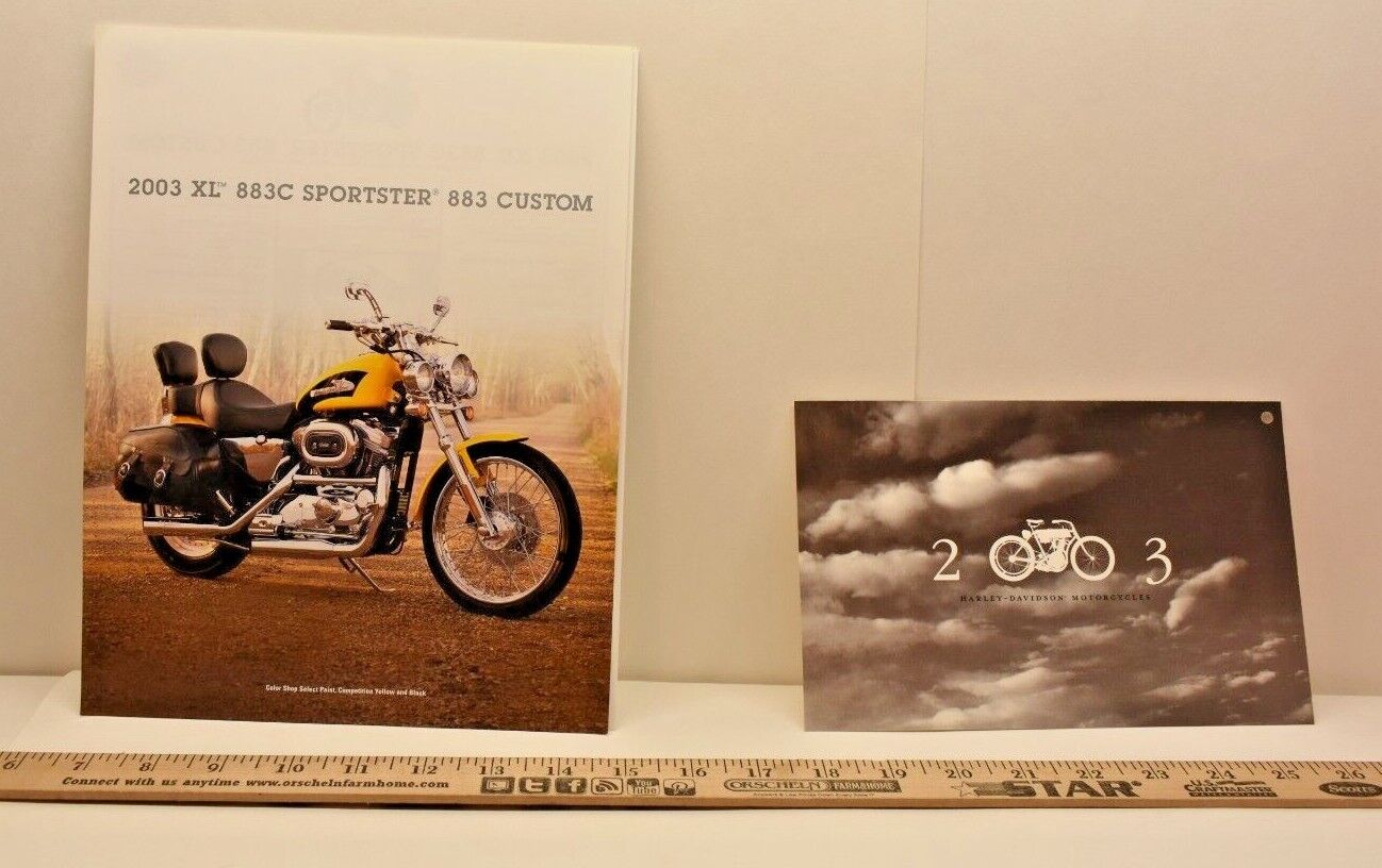 2003 Harley Davidson Sales Brochure Xl Sportster 883c Custom100th Anniversary C1