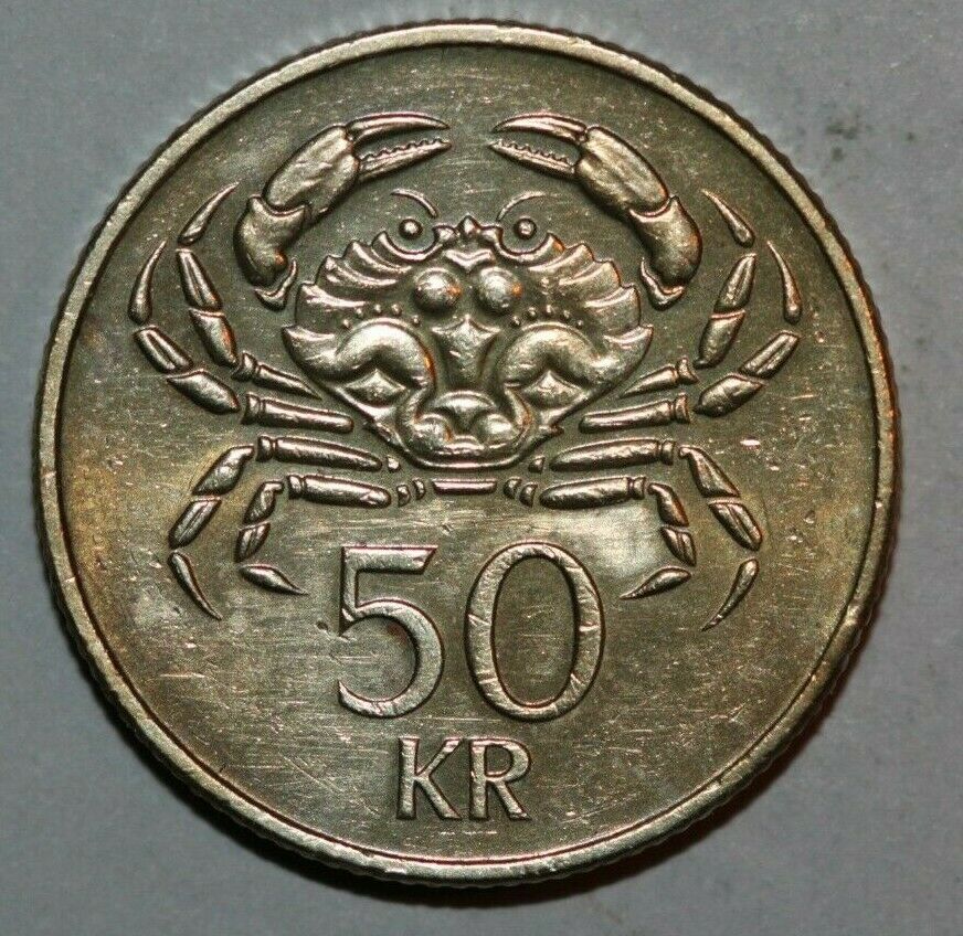 Iceland  2005   50 Kronur  Crab, Dragon, Bull, Eagle,    23mm-foreign Coin