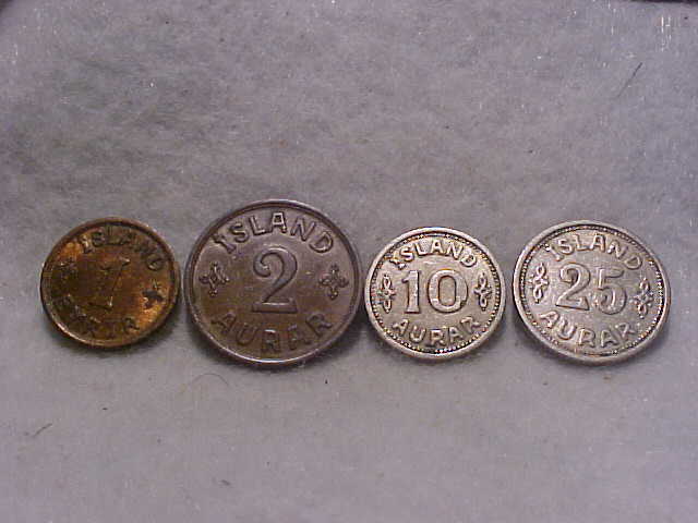 1940 Iceland 1 Eyrir & 2,10 & 25 Aurar