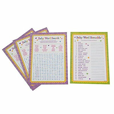 Baby Shower Word Search Scramble Games Party Activities 24 Playing Sheets