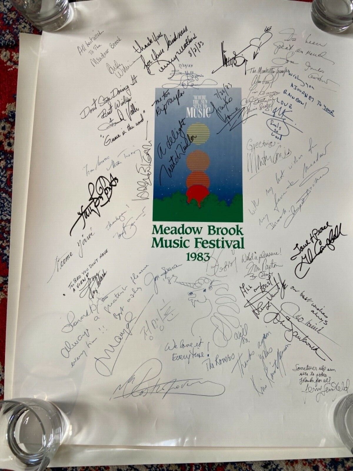 1983-1988 Meadow Brook Rochester Mi Music Festival Concert Signed Posters
