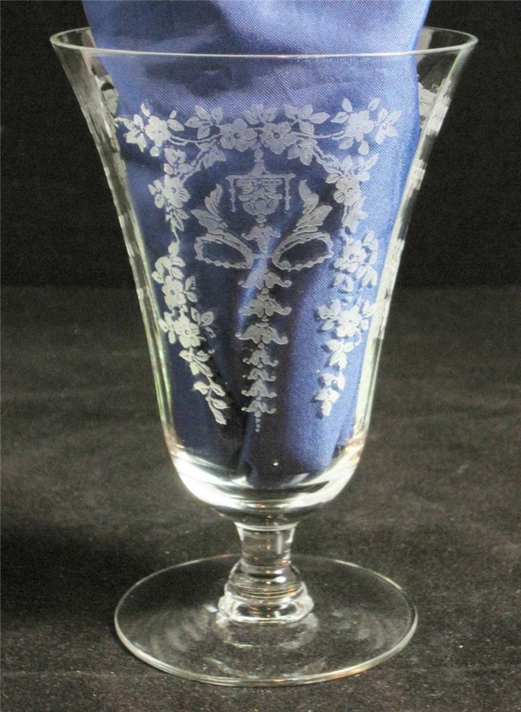 Morgantown Mikado 7711, Etched Optic Floral, Iced Tea Glass - 5 1/2"
