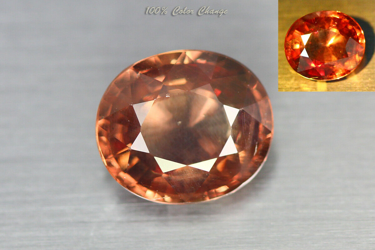 3.555 Cts Amazing Rare Lustrous 100% Natural Color Change Garnet Loose Gemstone