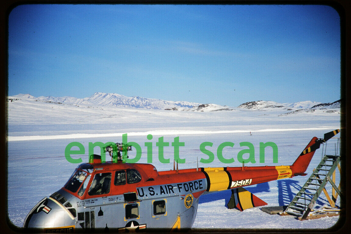 Original Slide, Usaf Mats Sikorsky Sh-19b Chickasaw In Greenland, 1958
