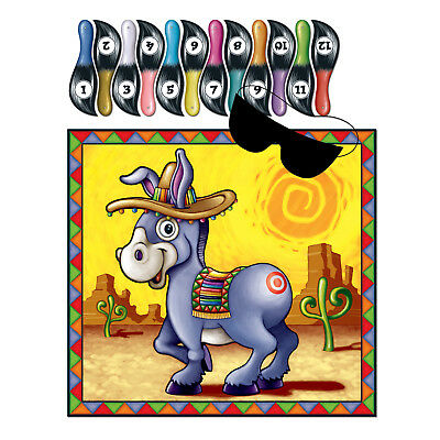 Birthday Party Game Pin The Tail On The Donkey 12 Players Fiesta Cinco De Mayo