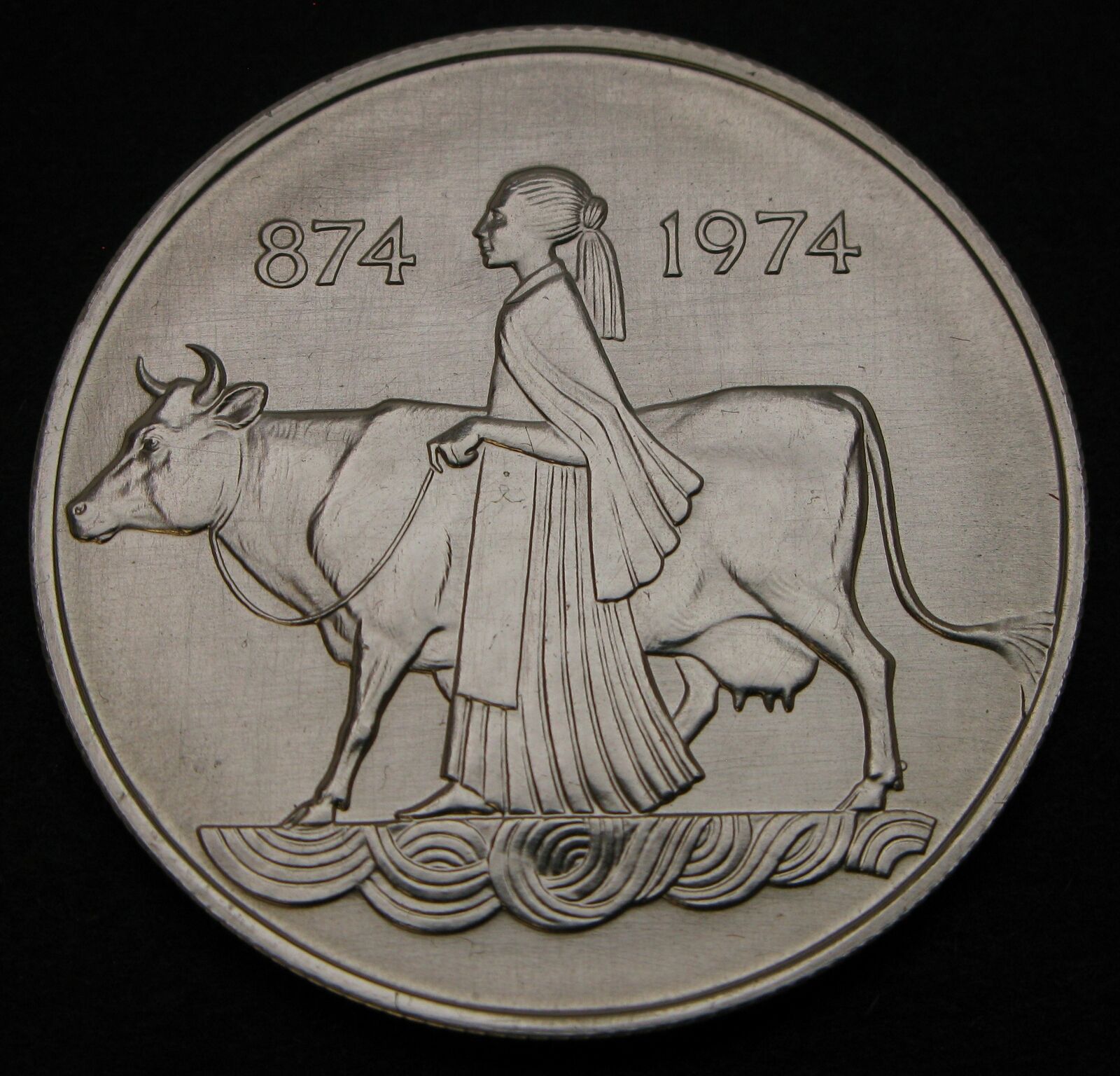 Iceland 500 Kronur Nd(1974) - Silver - 1st Settlement - Xf - 2839