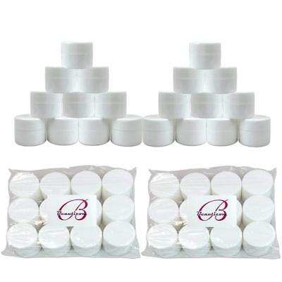 24pcs 7g White Sample Cosmetic Empty Jar Pot Eyeshadow Makeup Cream Lip Balm 7ml