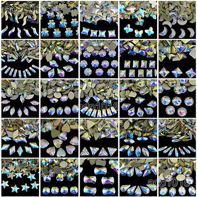 Top Czech Ab Crystal Multi-shape Flatback Rhinestone Nail Art Decoration Diy