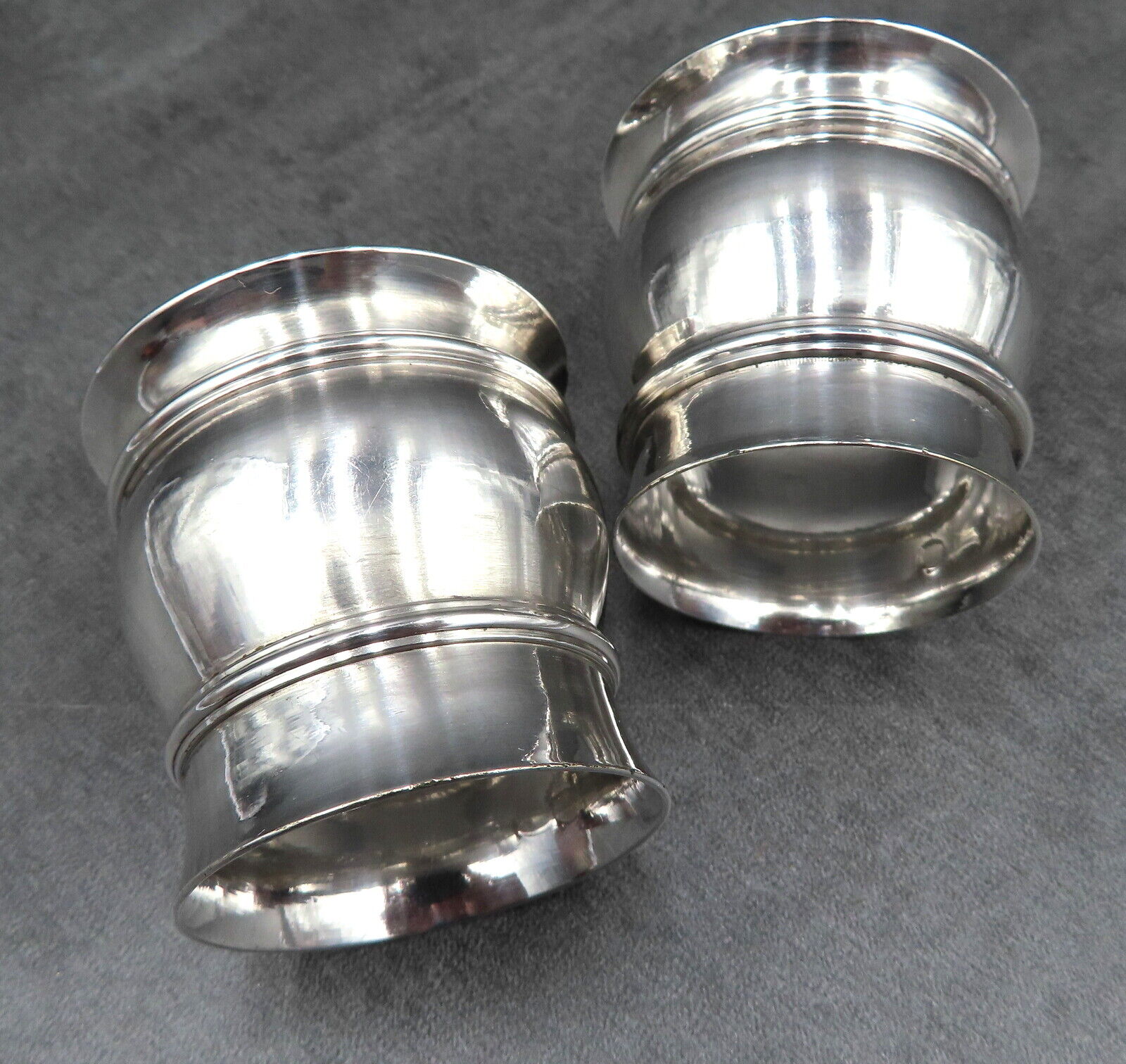 Pair Of Christofle Napkin Rings Holder Vintage French Silver Plated Albi