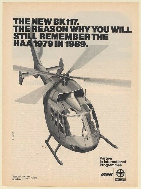 1979 Mbb Bk 117 Helicopter Still Remember Haa In 1989 Print Ad