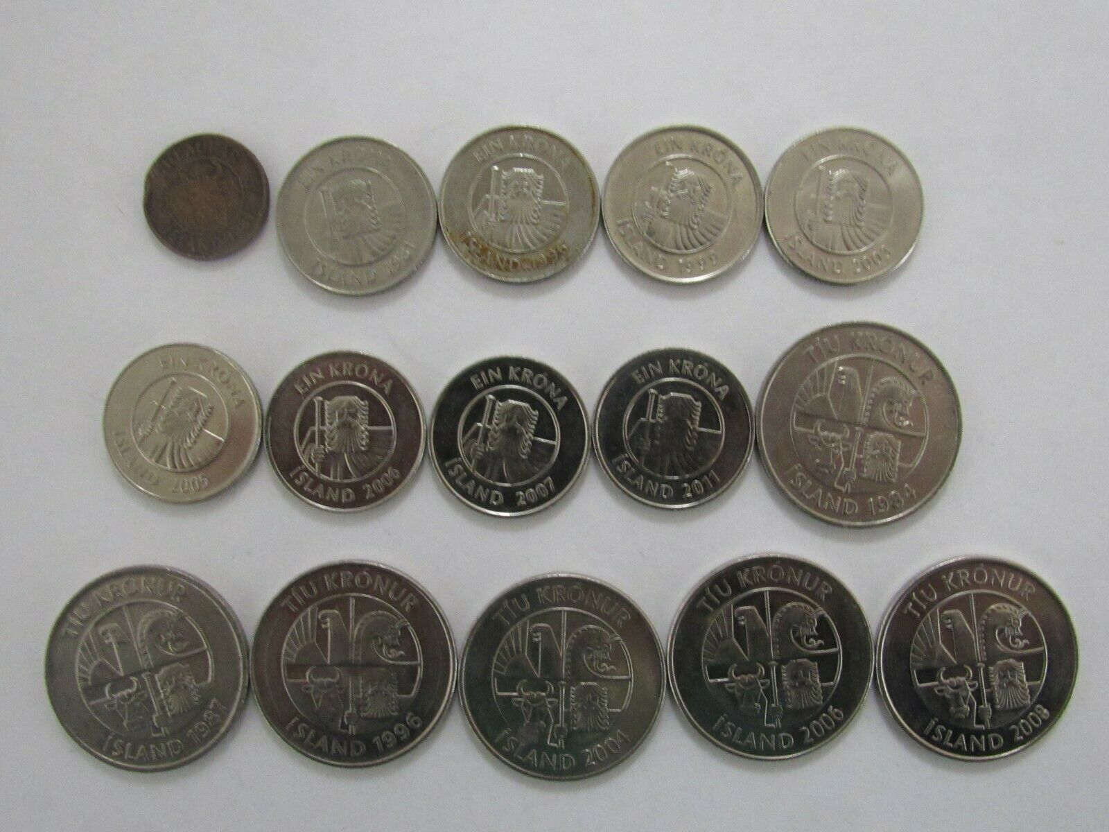 Lot Of 15 Different Iceland Coins - 1981 To 2011 - Circulated