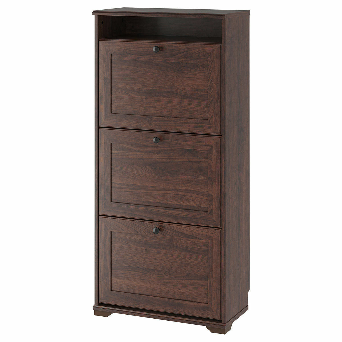 Ikea Brusali Shoe Cabinet With 3 Compartments Brown