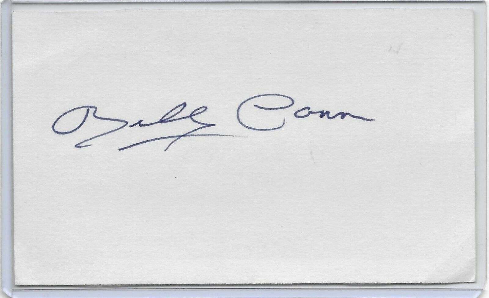 Billy Conn Autograph 3" X 5" Index Card