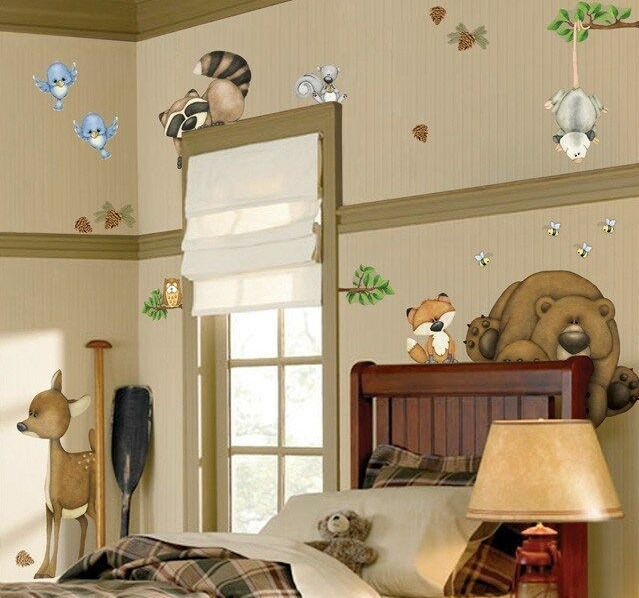 Into The Woods Giant Wall Decals Forrest Animals Stickers Decor