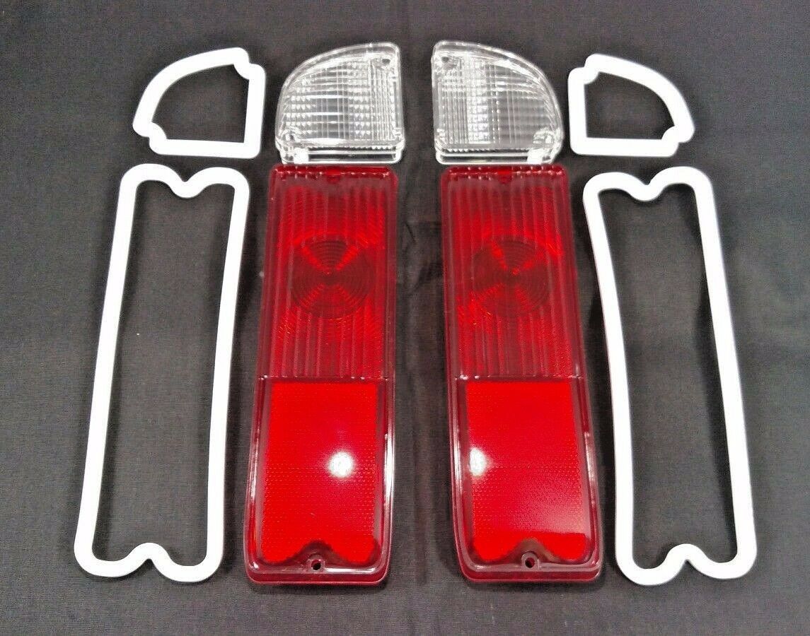 Pair Tail Light & Reverse Lenses W/ Gaskets For 1967-1972 Chevy Gmc Pickup Truck