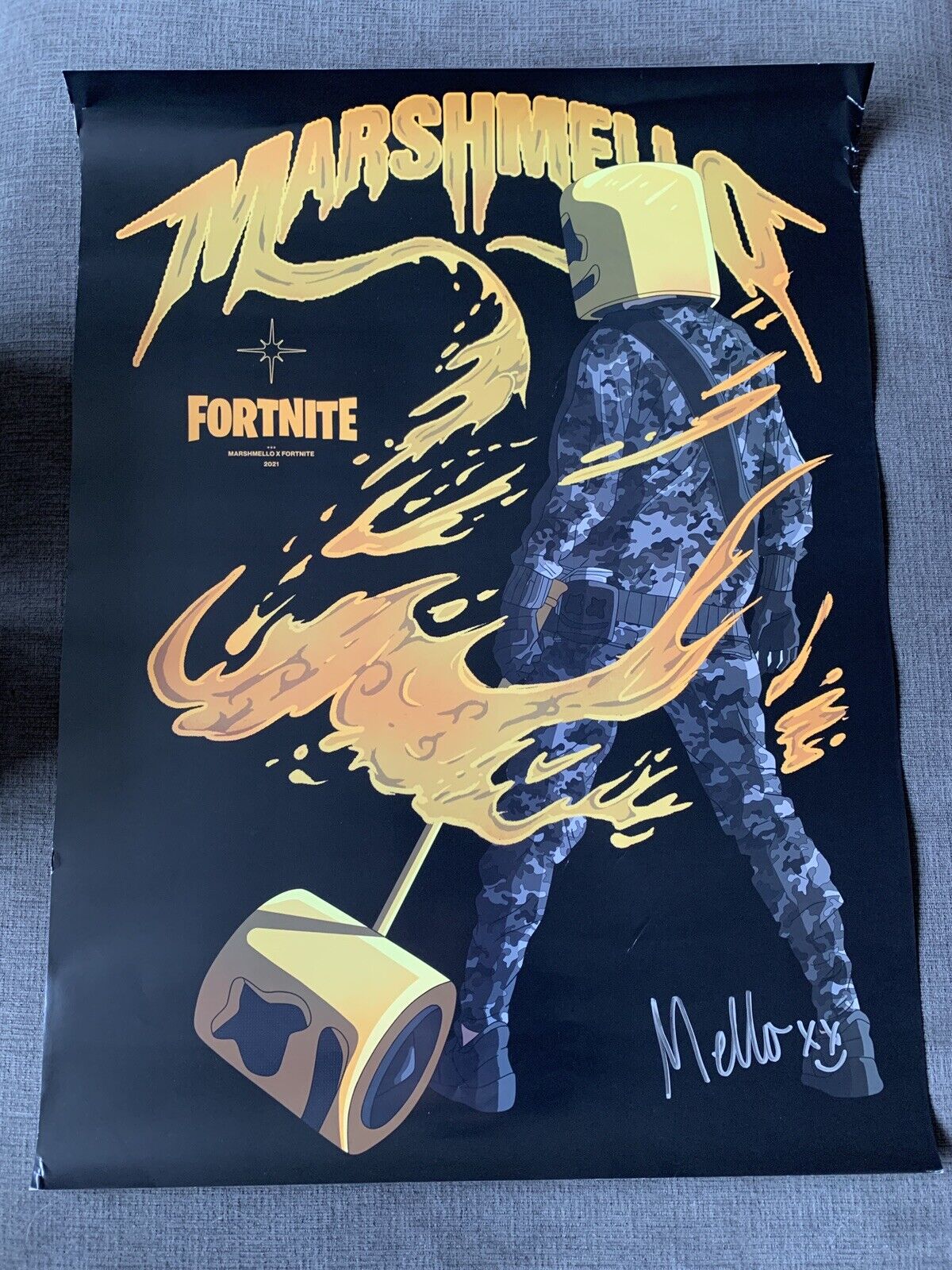 Fortnite X Marshmello Autographed Poster 1 Of 500 Limited Edition In Hand