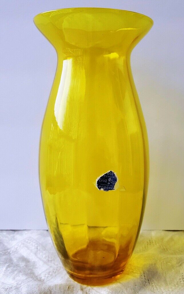 Vintage Midcentury Yellow Morgantown Glass Vase